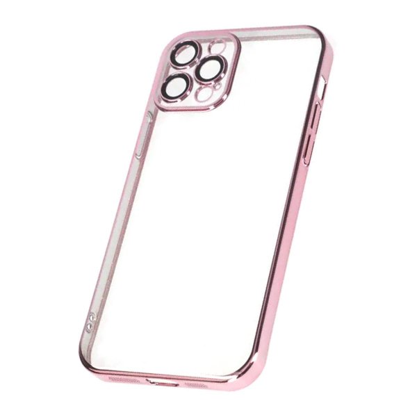 iPhone 12 Pro Skal Glitter Transparent Stöttåligt Rosa