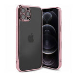 iPhone 12 Pro Skal Glitter Transparent Stöttåligt Rosa