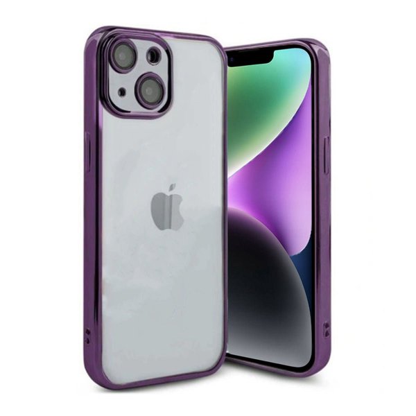 iPhone 14 Skal Glitter Transparent Stöttåligt Lila