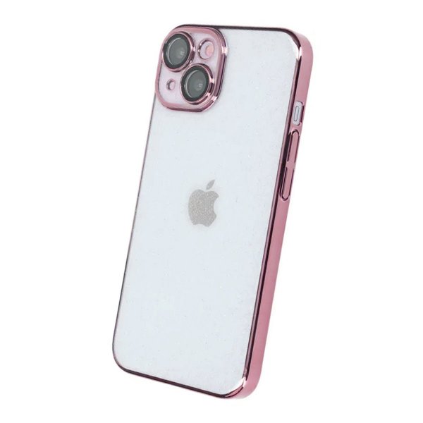 iPhone 14 Skal Glitter Transparent Stöttåligt Rosa