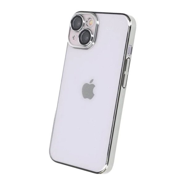iPhone 14 Skal Glitter Transparent Stöttåligt Silver