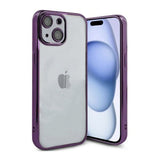 iPhone 15 Skal Glitter Transparent Stöttåligt Lila