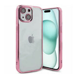 iPhone 15 Skal Glitter Transparent Stöttåligt Rosa