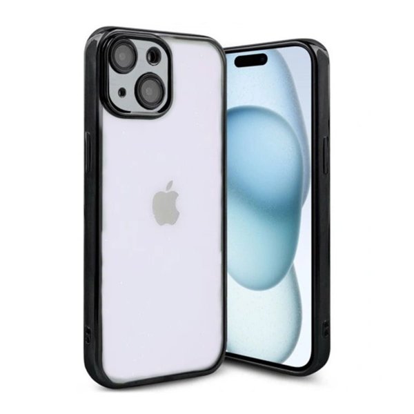 iPhone 15 Skal Glitter Transparent Stöttåligt Svart