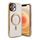 iPhone 11 Skal Glitter Transparent MagSafe Guld
