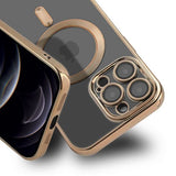 iPhone 12 Pro Max Skal Glitter Transparent MagSafe Guld