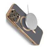 iPhone 12 Pro Max Skal Glitter Transparent MagSafe Guld