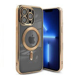 iPhone 13 Pro Max Skal Glitter Transparent MagSafe Guld