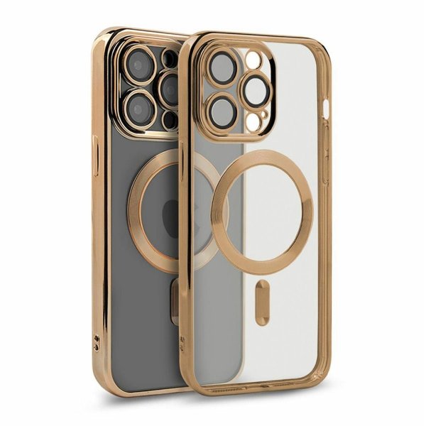 iPhone 13 Pro Max Skal Glitter Transparent MagSafe Guld