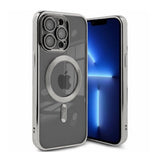 iPhone 13 Pro Max Skal Glitter Transparent MagSafe Silver