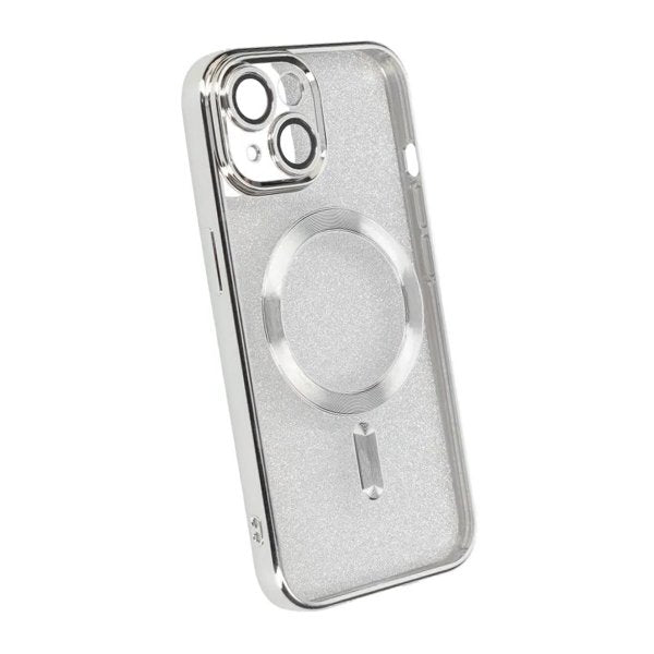 iPhone 13 Skal Glitter Transparent MagSafe Silver