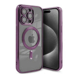 iPhone 15 Pro Max Skal Glitter Transparent MagSafe Lila