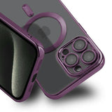 iPhone 15 Pro Max Skal Glitter Transparent MagSafe Lila
