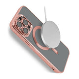 iPhone 15 Pro Skal Glitter Transparent MagSafe Rosa