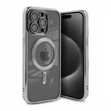iPhone 15 Pro Skal Glitter Transparent MagSafe Silver