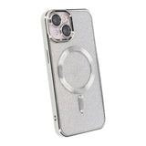 iPhone 15 Skal Glitter Transparent MagSafe Silver