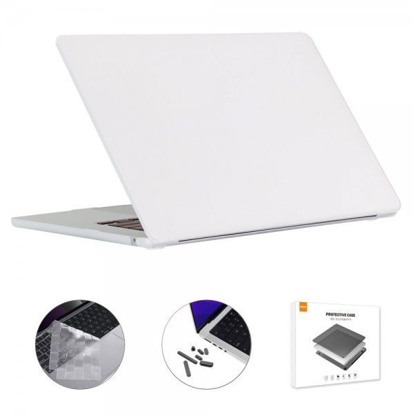 Enkay MacBook Air 15 M2 (A2941) Skal med Tangentbordsskydd Vit