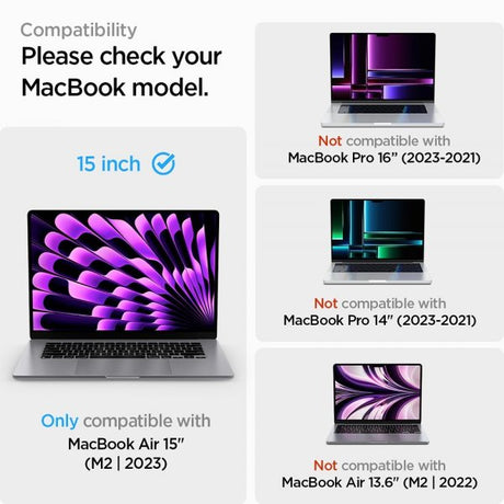 Spigen MacBook Air 15 M2 (A2941)/M3 (A3114) Skärmskydd GLAS.tR Slim