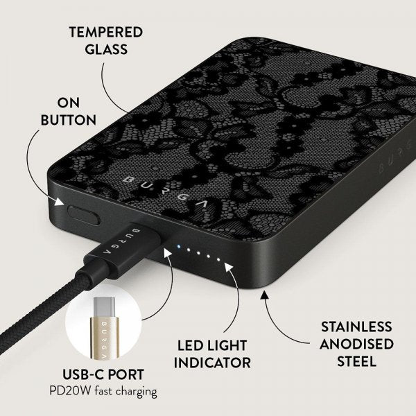 Burga Powerbank MagSafe 5000 mAh Magnetic Metallgrå