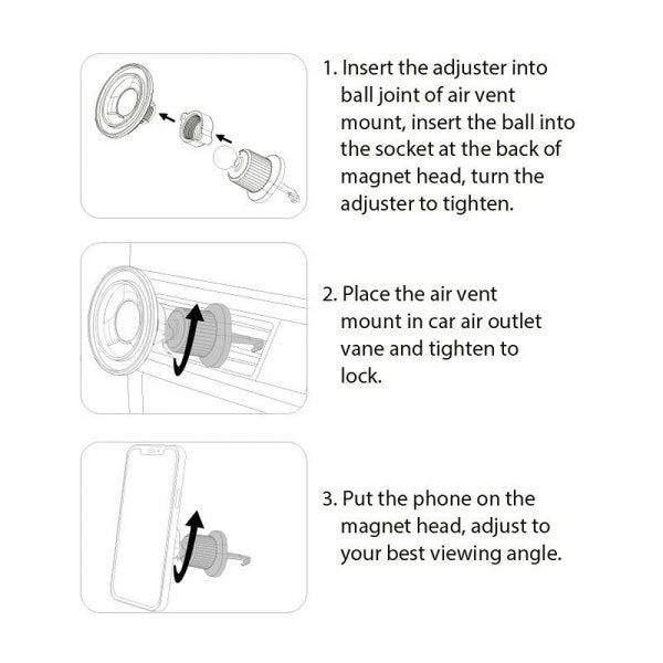 Mobile Origin MagSafe Bilhållare Luftventilfäste