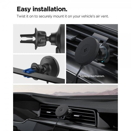 Spigen MagSafe-bilhållare med Trådlös Laddning OneTap Pro 4 Air Vent