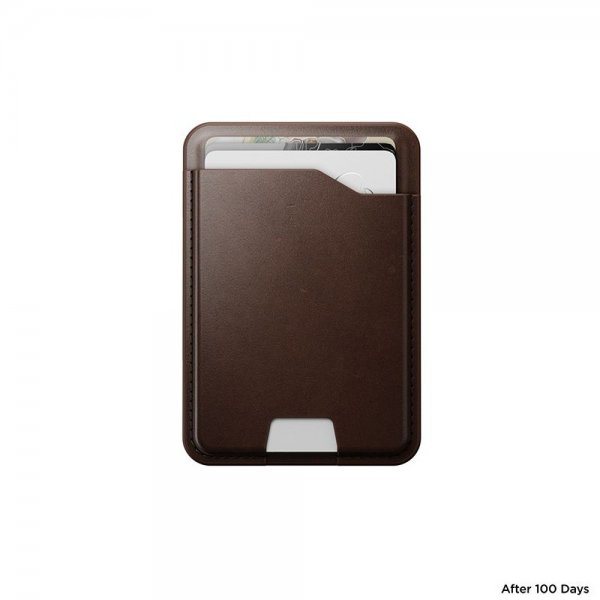 Nomad MagSafe Korthållare Leather Mag Wallet Find My Tracking Brun