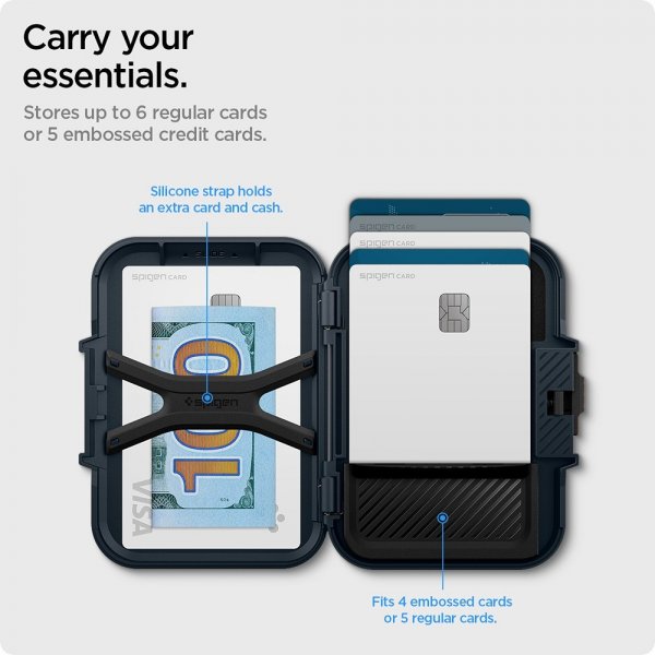 Spigen MagSafe Korthållare Lock Fit MagFit Metal Slate