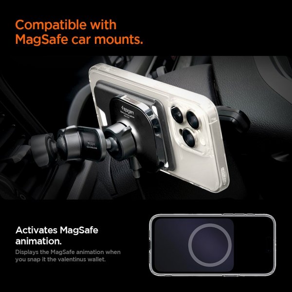 Spigen MagSafe Korthållare Valentinus 3 Cards Holder MagFit Plus Svart