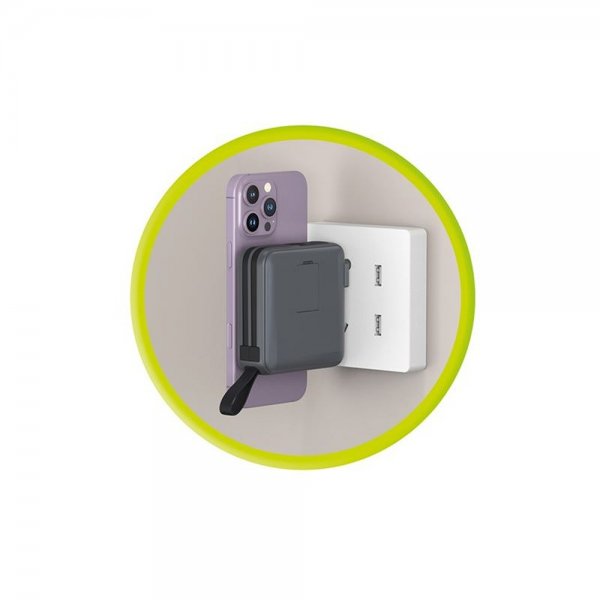Mobile Origin MagSafe-powerbank/Reseladdare Inbyggda kablar/Apple Watch-laddning Grå