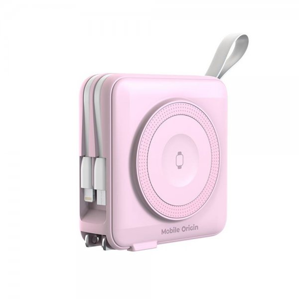Mobile Origin MagSafe-powerbank/Reseladdare Inbyggda kablar/Apple Watch-laddning Rosa