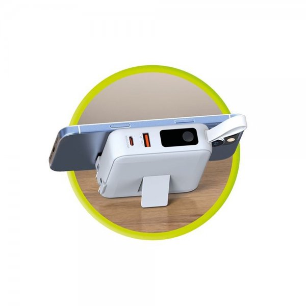 Mobile Origin MagSafe-powerbank/Reseladdare Inbyggda kablar/Apple Watch-laddning Vit