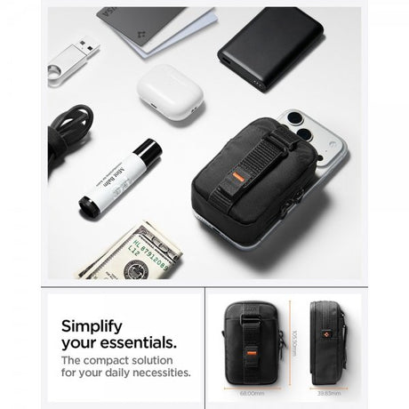 Spigen MagSafe Väska Portable Organizer Pouch Tintap Zip MagFit Svart