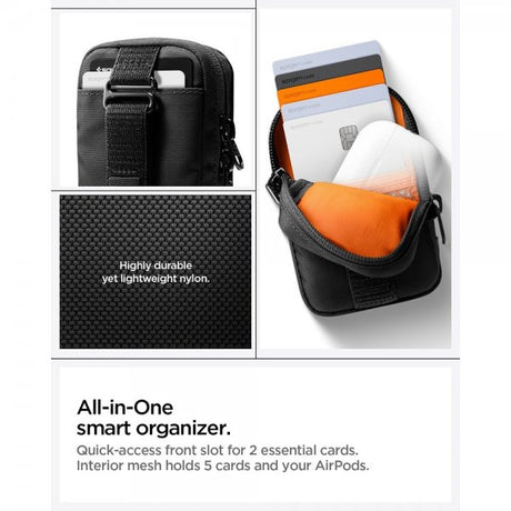 Spigen MagSafe Väska Portable Organizer Pouch Tintap Zip MagFit Svart