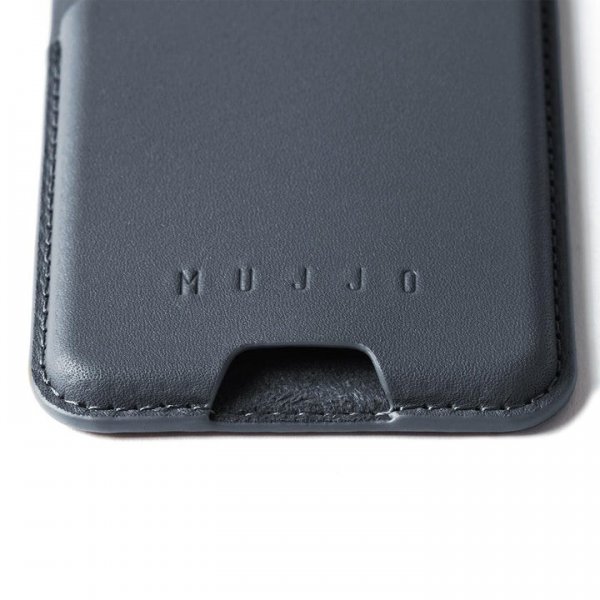 Mujjo Korthållare Full Leather Magnetic Wallet Steel Blue