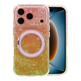 iPhone 17 Pro/iPhone 18 Pro Skal Marmorerat MagSafe-stativ Rosa