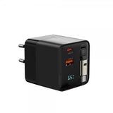 Mobile Origin Laddare med Display GaN 65W inbyggd USB-C Kabel