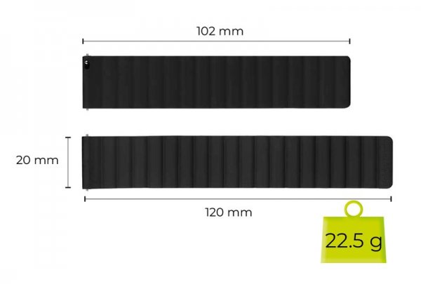 Mobile Origin Samsung Galaxy Watch 20mm Armband Easy Strap Svart