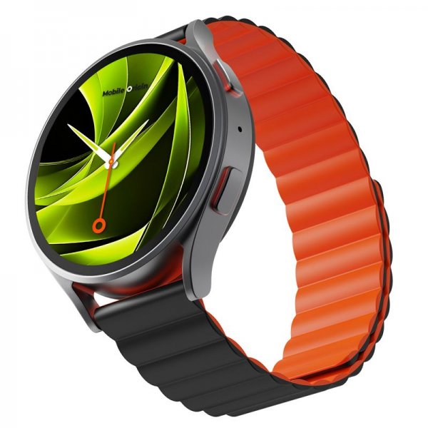 Mobile Origin Samsung Galaxy Watch 8 40/44mm/Classic 46mm Armband Easy Strap Svart Orange