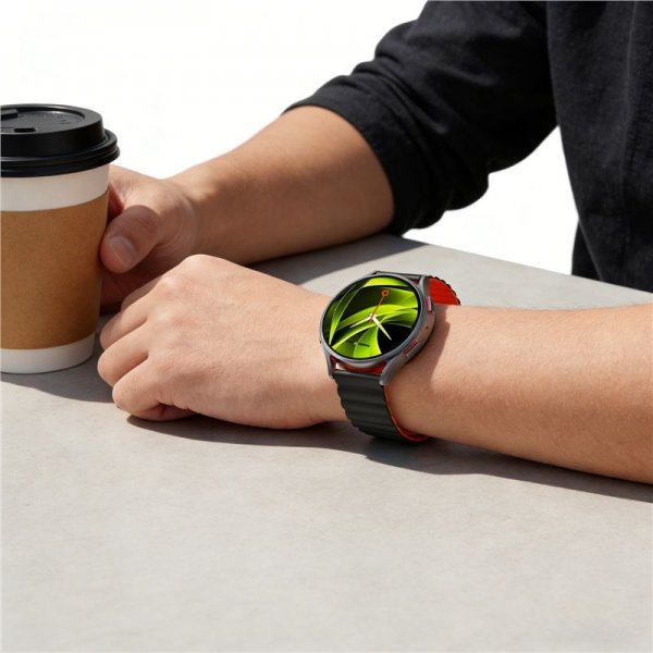 Mobile Origin Samsung Galaxy Watch 8 40/44mm/Classic 46mm Armband Easy Strap Svart Orange