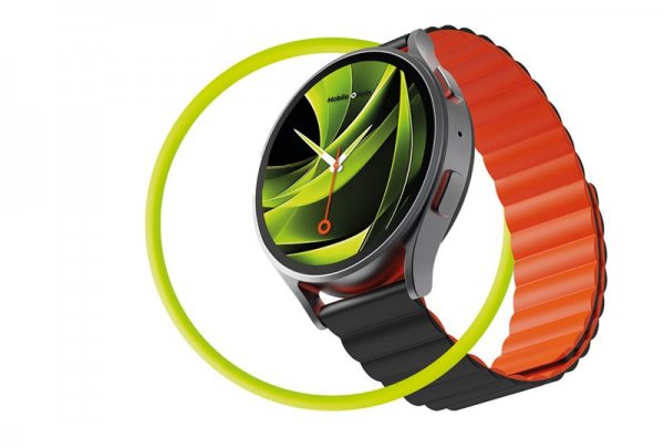 Mobile Origin Samsung Galaxy Watch 20mm Armband Easy Strap Svart Orange