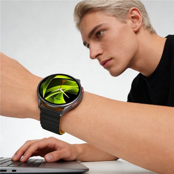 Mobile Origin Samsung Galaxy Watch 20mm Armband Easy Strap Svart Gul