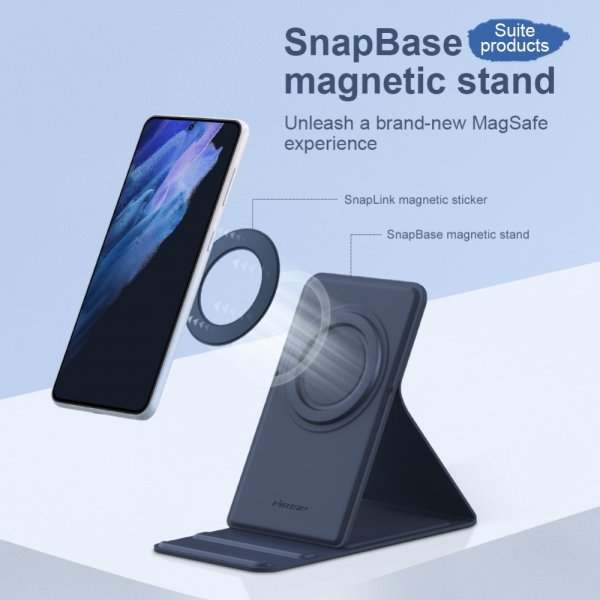 Nillkin Mobilhållare MagSafe Skin Touch + Magnetic Ring Blå