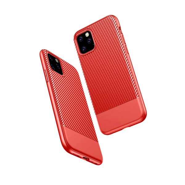 iPhone 11 Pro Max Skal Kolfibermönster Röd