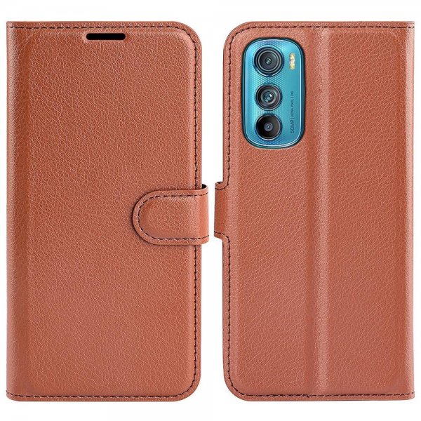 Motorola Edge 30 Fodral Litchi Brun