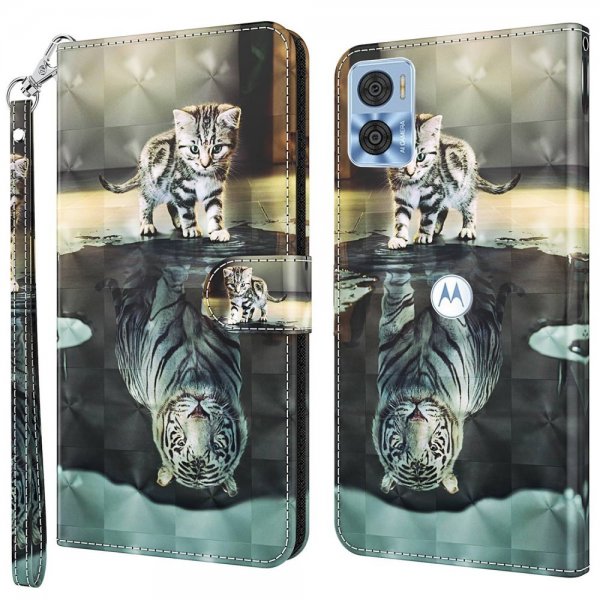 Motorola Moto e22i Fodral Motiv Katt och Tiger