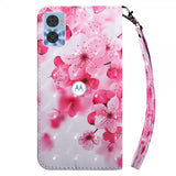 Motorola Moto e22i Fodral Motiv Röda Blommor