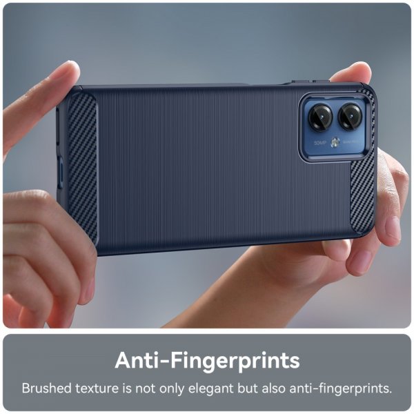 Motorola Moto G14 Skal Borstad Kolfibertextur Blå
