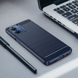 Motorola Moto G14 Skal Borstad Kolfibertextur Blå