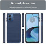 Motorola Moto G14 Skal Borstad Kolfibertextur Blå