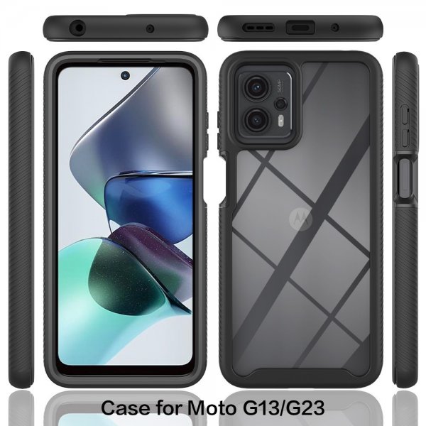 Motorola Moto G23 Skal med Inbyggt skärmskydd Lila